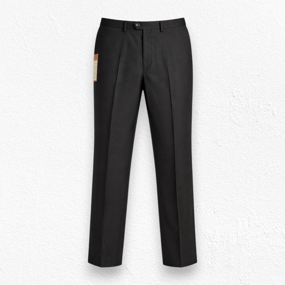 Haggar Black Classic Fit Straight Leg Cross Weave Heather Dress Pants Size 38x29